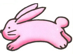 粉红小兔简笔画画法图片步骤