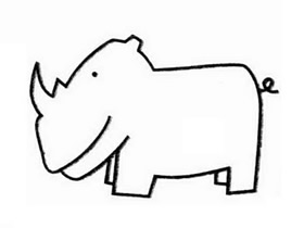 卡通犀牛简笔画画法图片步骤