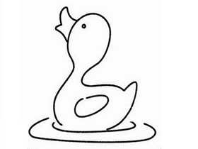 游泳的小鸭子简笔画画法图片步骤
