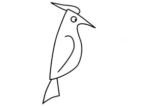 简单的啄木鸟简笔画画法图片步骤