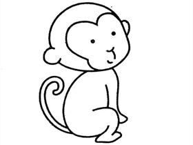 可爱小猴子简笔画画法图片步骤