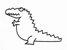 卡通鳄鱼简笔画画法图片步骤