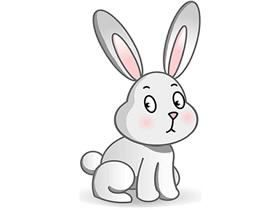 彩色卡通大白兔简笔画画法图片步骤