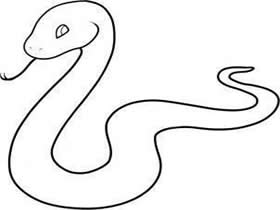 爬行的蛇简笔画画法图片步骤