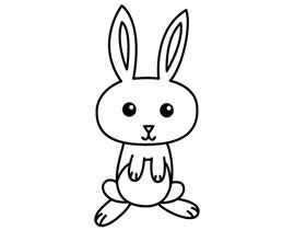 卡通小白兔简笔画画法图片步骤