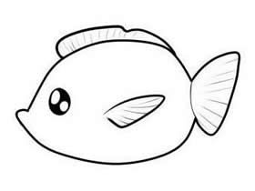 可爱小扁鱼简笔画画法图片步骤