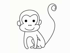 可爱小猴子简笔画画法图片步骤