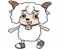 喜羊羊/美羊羊简笔画画法图片步骤