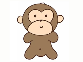 卡通小猴子简笔画画法图片步骤