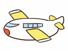卡通客运飞机简笔画画法图片步骤