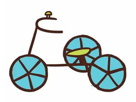 儿童三轮自行车的简笔画画法图片步骤