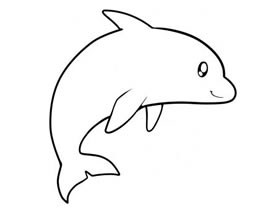 可爱海豚简笔画画法图片步骤
