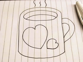 冒热气的茶杯简笔画画法图片步骤