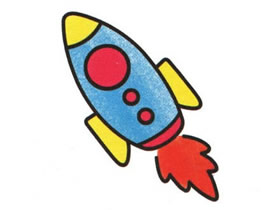 彩色火箭简笔画画法图片步骤