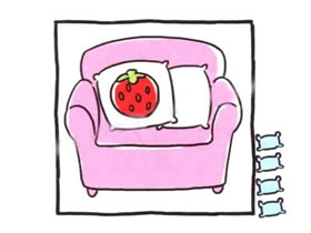 带靠枕沙发的简笔画画法图片步骤