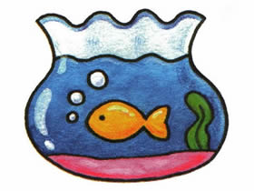 金鱼鱼缸简笔画画法图片步骤