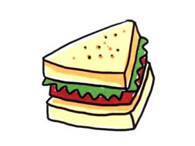 美味三明治简笔画画法图片步骤