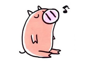 唱歌的卡通小猪简笔画画法图片步骤
