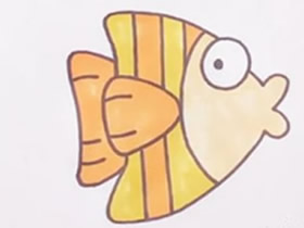 卡通热带小鱼简笔画画法图片步骤