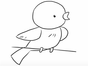停在电线上的小鸟简笔画画法图片步骤