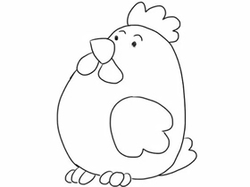 胖胖大母鸡简笔画画法图片步骤