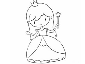 会魔法的漂亮公主简笔画画法图片步骤