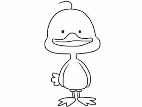 黑白卡通小鸭子简笔画画法图片步骤