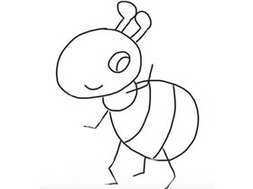 打招呼的小蚂蚁简笔画画法图片步骤
