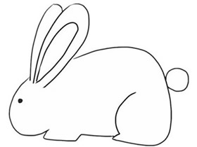 黑白兔子简笔画画法图片步骤