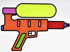 彩色玩具水枪简笔画画法图片步骤