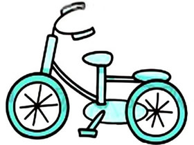 彩色自行车简笔画画法图片步骤