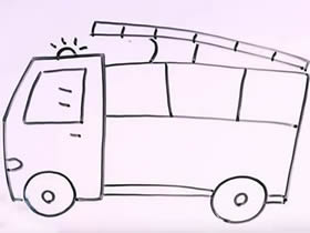 行驶的消防车简笔画画法图片步骤