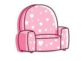 粉红的可爱扶手沙发简笔画画法图片步骤