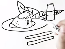 盘子里的粽子简笔画画法图片步骤