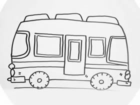小型公交车简笔画画法图片步骤
