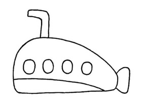 简单潜水艇简笔画画法图片步骤