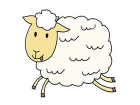 奔跑的小羊简笔画画法图片步骤