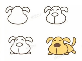 九种卡通小狗简笔画画法图片步骤