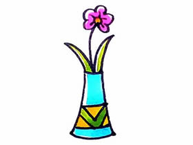 美丽花瓶简笔画画法图片步骤