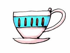 彩色茶杯简笔画画法图片步骤