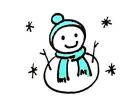 雪中的雪人简笔画画法图片步骤