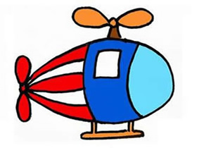 彩色直升飞机简笔画画法图片步骤