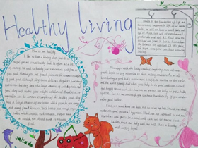 Healthy Living-健康生活英语手抄报八年级