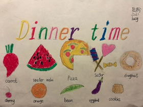 二年级Dinner Time晚餐英语手抄报图片