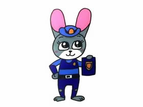 兔子警官朱迪简笔画画法图片步骤