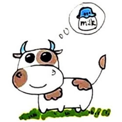 可爱奶牛简笔画画法图片步骤