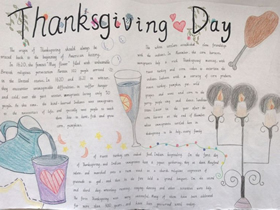 感恩节英语手抄报内容图片七年级