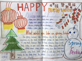 六年级快乐春节英语手抄报图片