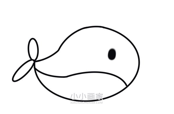 简单鲸鱼简笔画画法图片步骤- xiaoxiaohuajia.rouding.cn