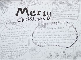 圣诞节英文手抄报内容图片黑白大全七年级